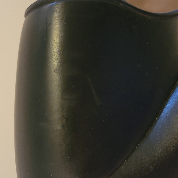 GUC- BEBE Blaxk Women's Wedge Ancle Leather Boots with Slver Studs! Size: 38 - Picture 7 of 7